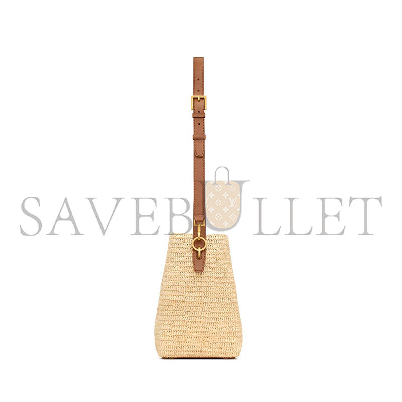 Y*L le 37 in woven raffia and vegetable-tanned leather 773991gaad72080 (20*25*16cm)